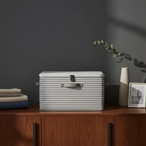 Caja Organizadora Decorativa De Tela Plegable Con Tapa
