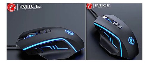 Mouse Gamer Imice Alámbrico Usb Con Luces Led Negro - Imagen 5