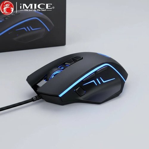 Mouse Gamer Imice Alámbrico Usb Con Luces Led Negro - Imagen 4